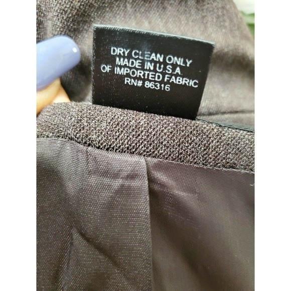 Finity Studio Women's Brow Polyester & Wool Long Sleeve 2 Piece Blazer & Skirt 6 - Picture 10 of 10